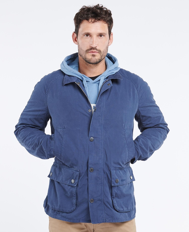 Men's Barbour Ashby Casual Jackets Blue | NFJXOY-841