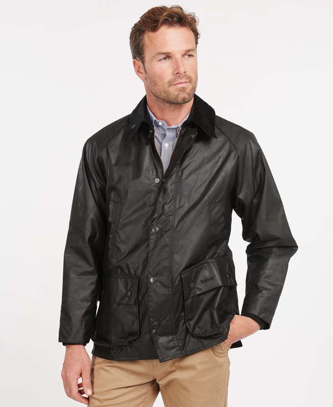 Men's Barbour Bedale® Waxed Jackets Black | CLIRZB-720