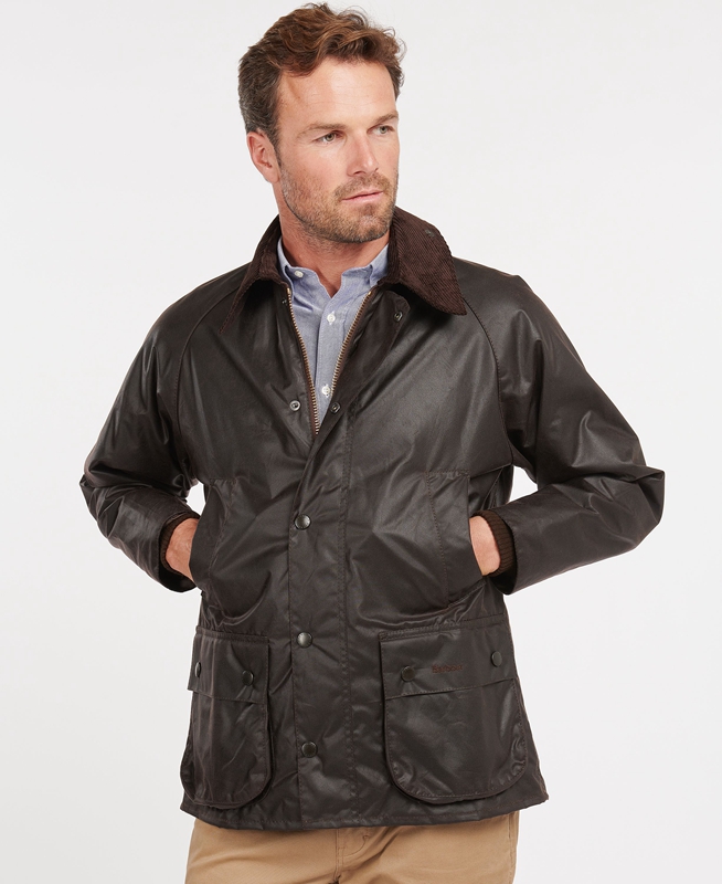 Men's Barbour Bedale® Waxed Jackets Coffee | UKWAZE-087