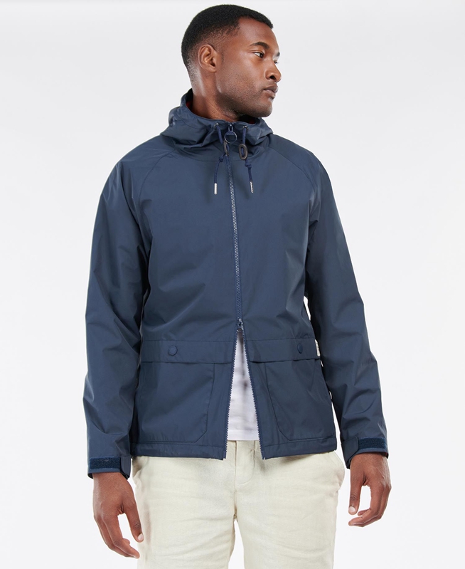 Men's Barbour Begral Showerproof Casual Jackets Navy | KSFJMU-968