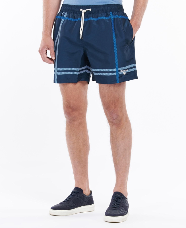 Men's Barbour Blaine Swim Pants Navy | WMQXKL-948