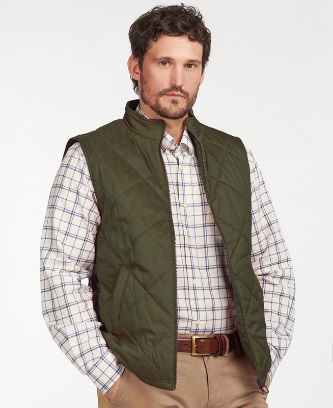 Men's Barbour Finn Vest Green | BOKTVA-182