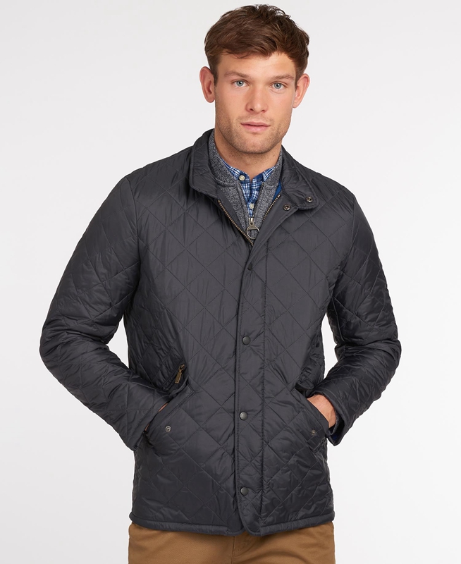 Men's Barbour Flyweight Chelsea Quilted Jackets Navy | OBWGFK-239