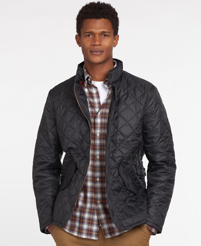 Men's Barbour Flyweight Chelsea Quilted Jackets Black | OMPZIL-139