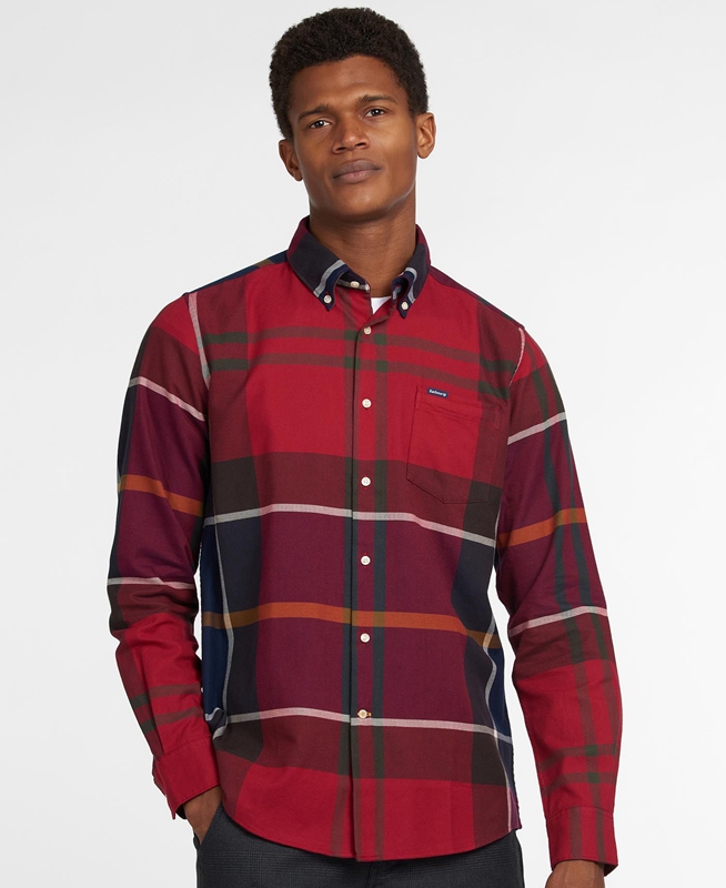 Men's Barbour Hemd Dunoon Taillored Shirts Red | NTGOPV-286