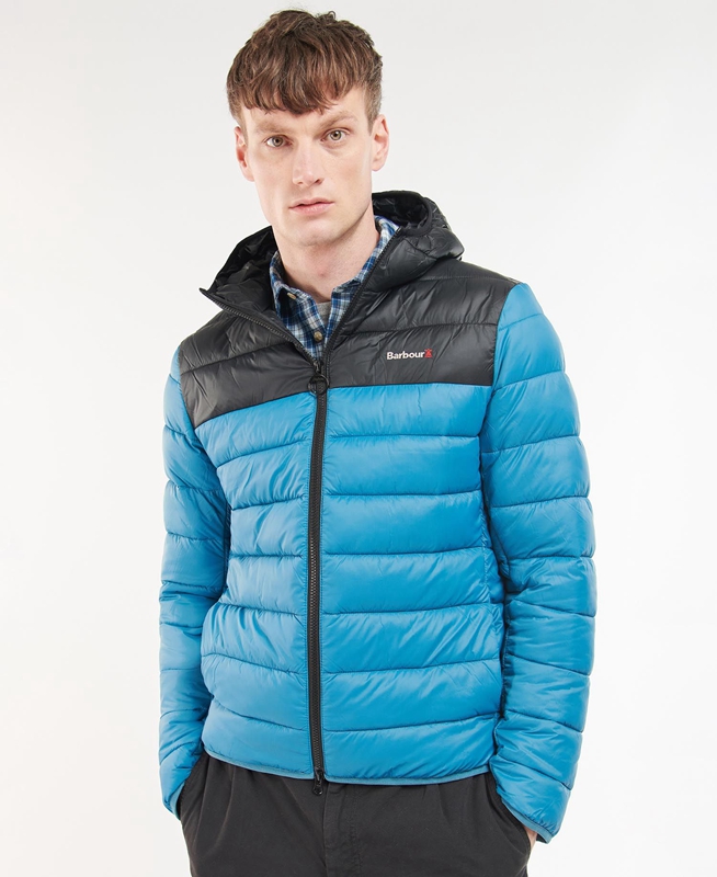 Men's Barbour Kendle Baffle Quilted Jackets Blue | ASLUMI-831