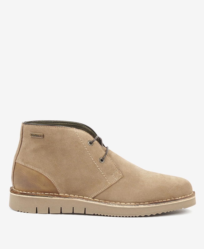 Men's Barbour Kent Desert Boots Khaki | FTHKDQ-024