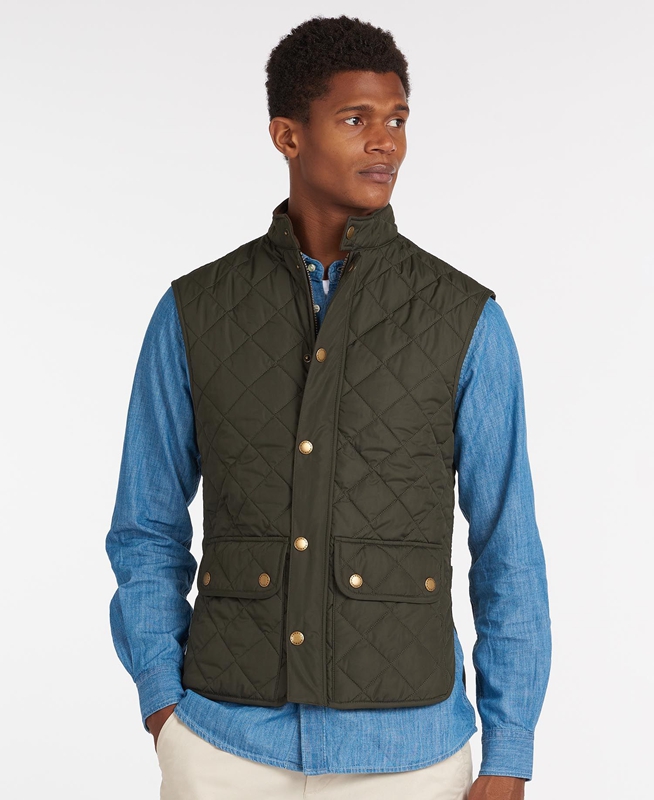 Men's Barbour Lowerdale Vest Olive | RYBUHZ-815