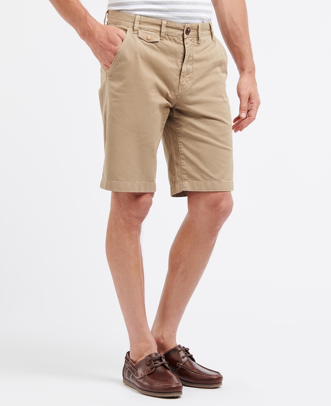 Men's Barbour Neuston Twill Pants Beige | GAEVXH-619