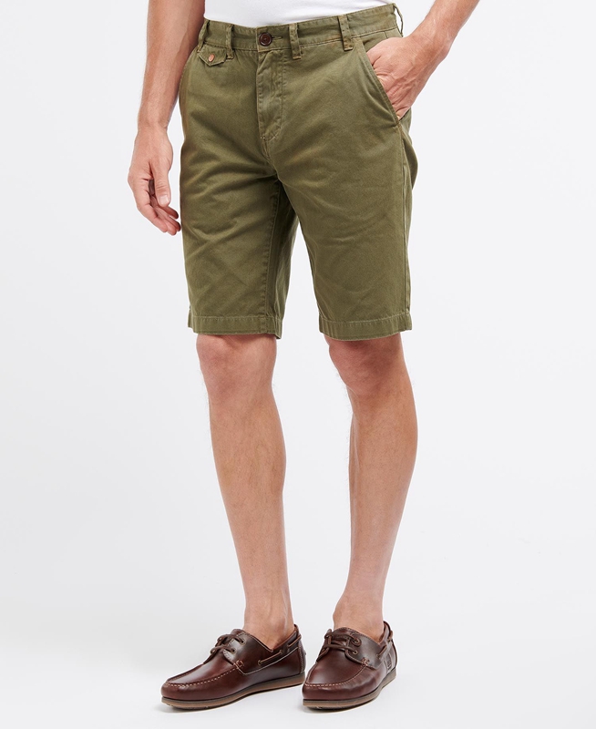 Men's Barbour Neuston Twill Pants Green | WJKSVA-860