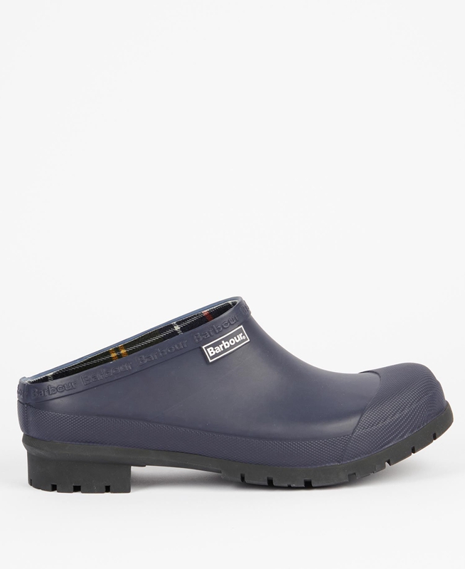 Men's Barbour Quinn Clogs Navy | IYFAZU-647