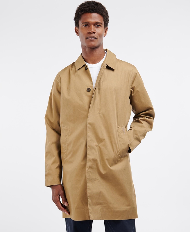 Men's Barbour Rokig Waterproof Jackets Beige | PGLMSQ-604