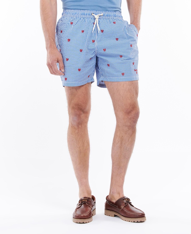 Men's Barbour Shield Swim Pants Blue | HOVRSL-402