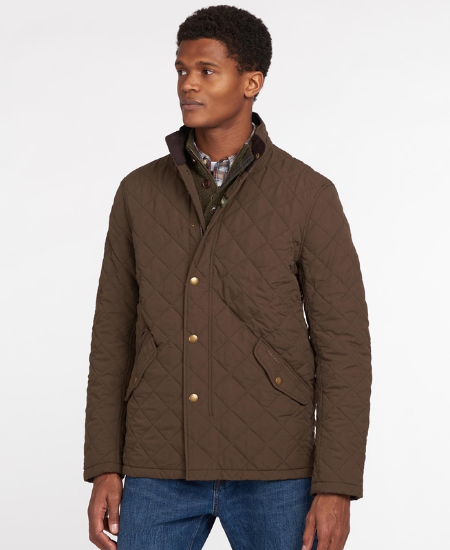 Men's Barbour Shoveler Quilted Jackets Green | PYOVHZ-130