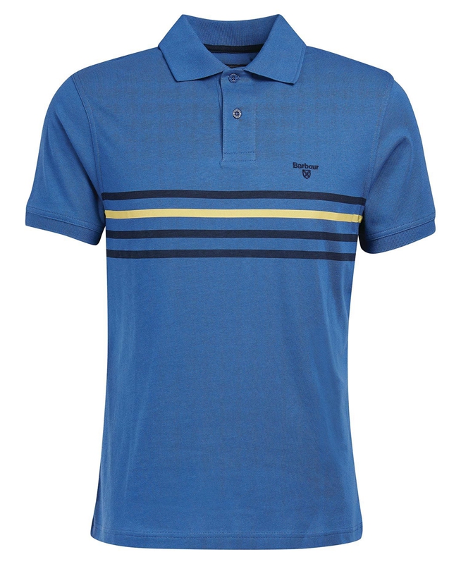 Men's Barbour Silsden Polo shirts Blue | NJTALX-983