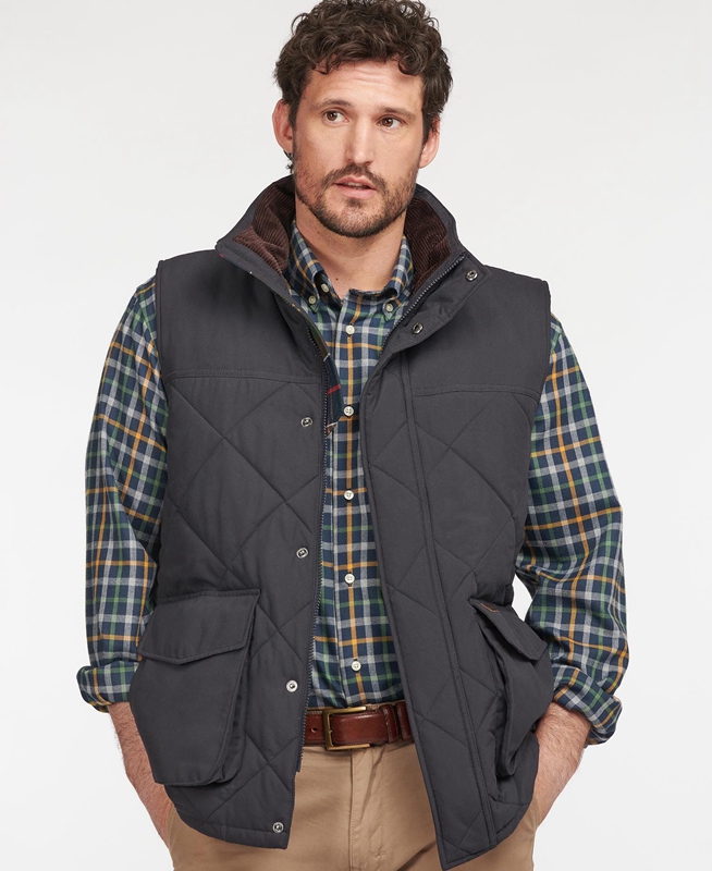 Men's Barbour Winterdale Vest Navy | VEOKRY-047