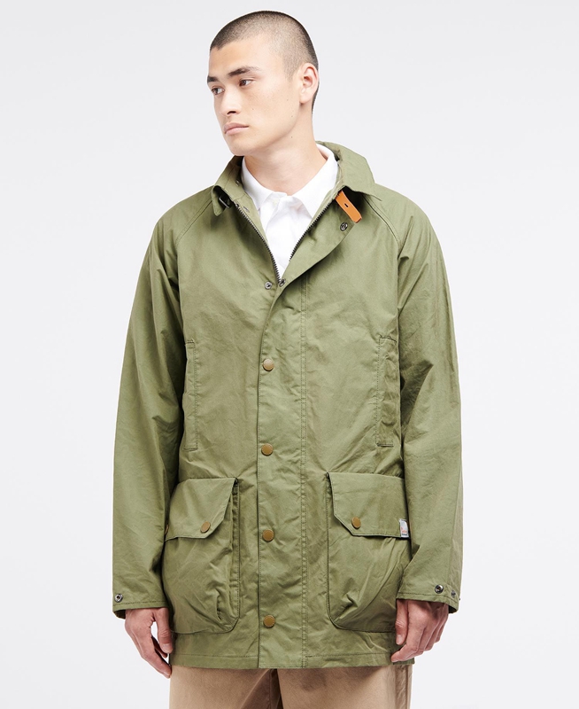 Men's Barbour x Ally Capellino Back Casual Jackets Olive | KXIHWQ-290