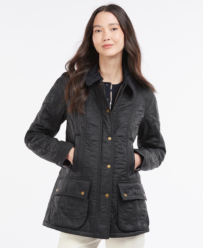 Women's Barbour Beadnell Polarquilt Quilted Jackets Black | ARKILJ-493