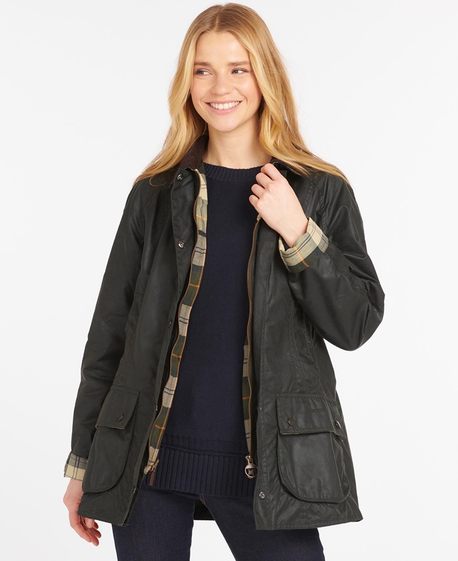 Women's Barbour Beadnell® Waxed Jackets Black | EQUVMC-752