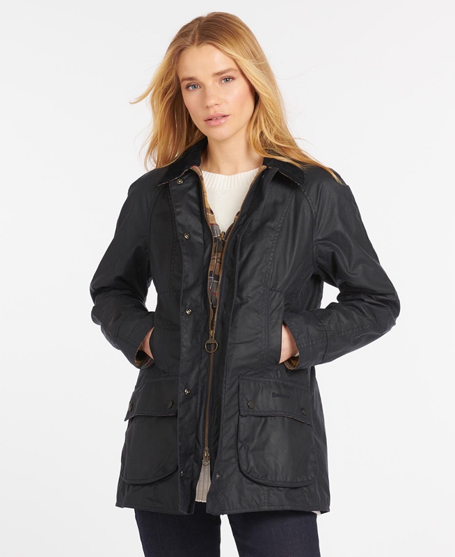 Women's Barbour Beadnell® Waxed Jackets Navy | YSJEUB-820