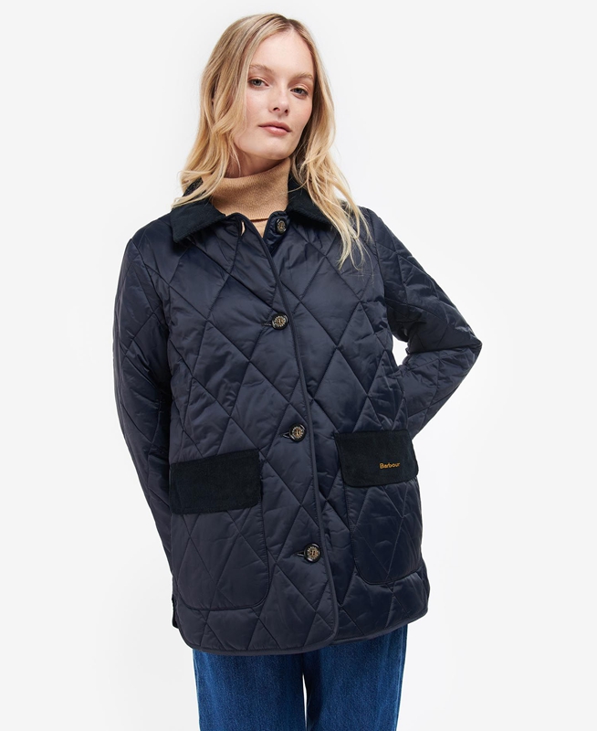 Women's Barbour Bragar Quilted Jackets Navy | JFRKOT-741