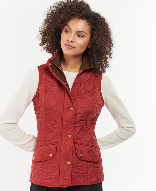 Women's Barbour Cavalry Vest Red | YUXJFQ-531