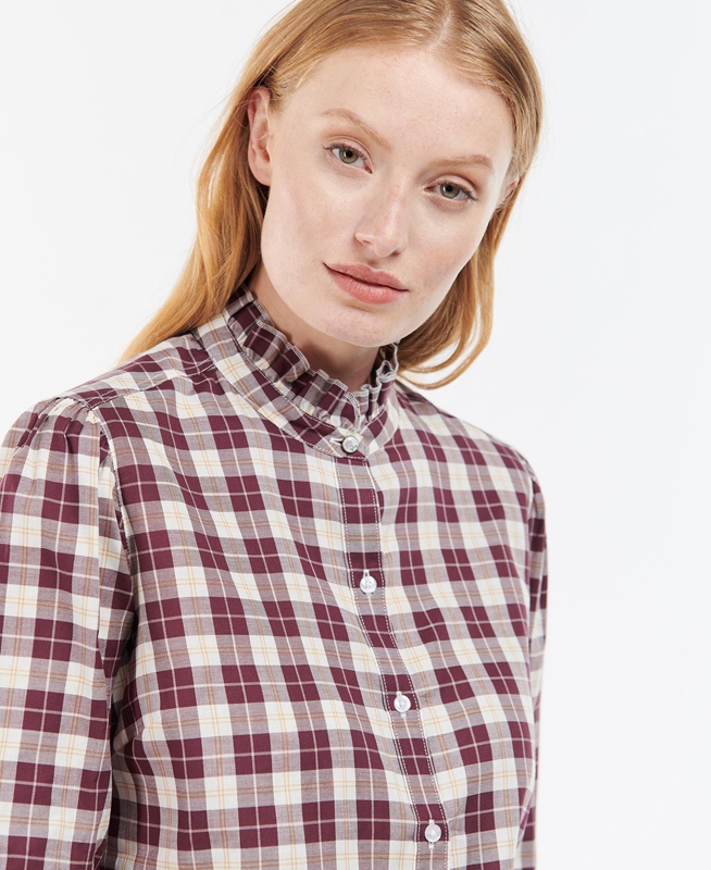 Women's Barbour Daffodil Shirts Pink | HVEMIG-231