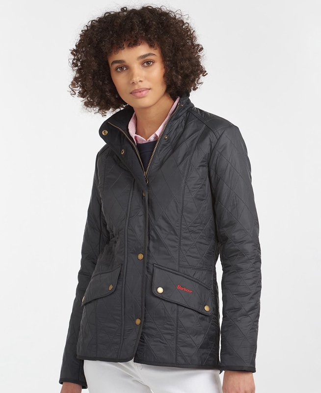 Women's Barbour Jacke Cavalry Polarquilt Quilted Jackets Black | DLURZH-796