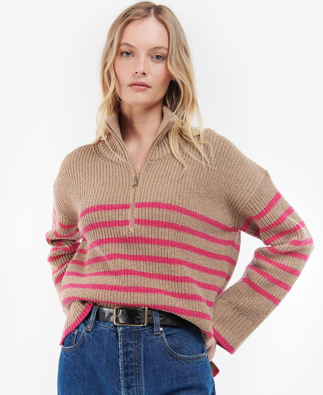 Women's Barbour Jemima Knit Sweaters Brown | NDLACT-509