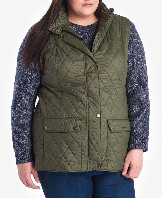 Women's Barbour Otterburn Vest Green | TPUADJ-731