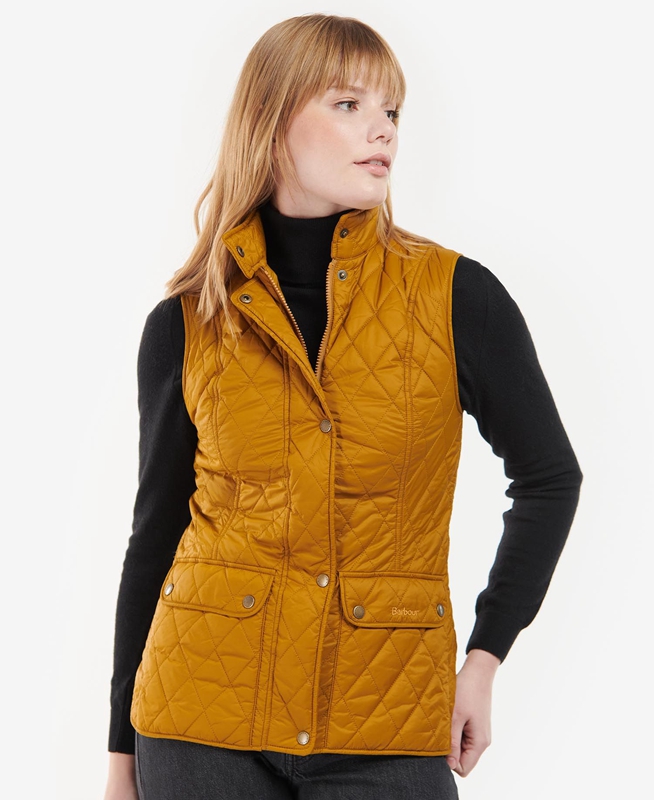 Women's Barbour Otterburn Vest Yellow | IDRHWO-853