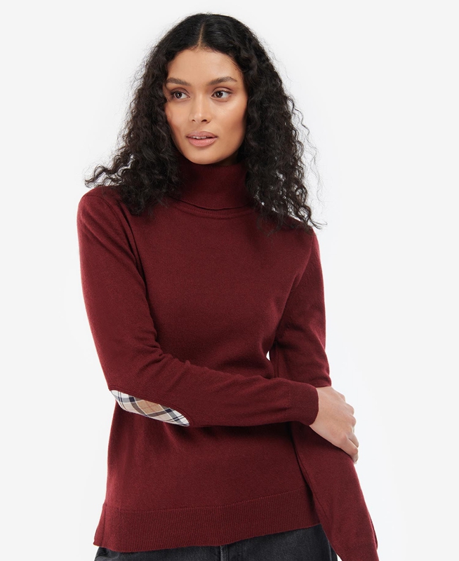 Women's Barbour Pendle Roll-Neck Sweaters Red | MVAFPI-074