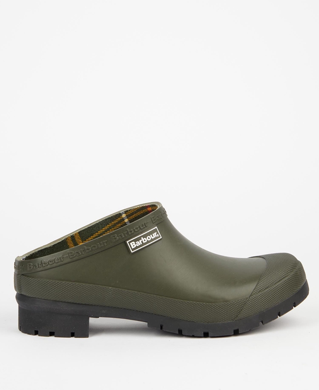 Women's Barbour Quinn Clogs Olive | HQJAIG-903