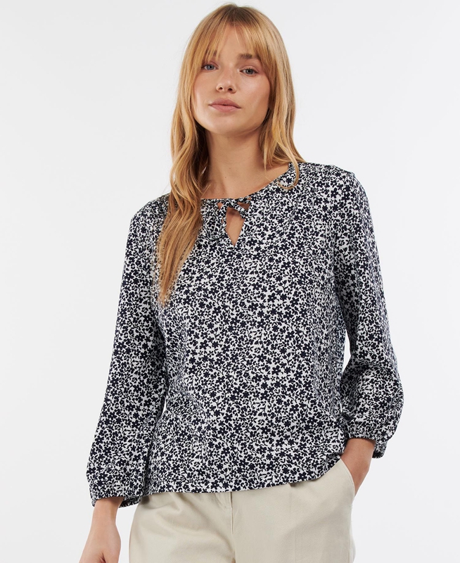 Women's Barbour Seaholly Top T Shirts White | UVTBCQ-765