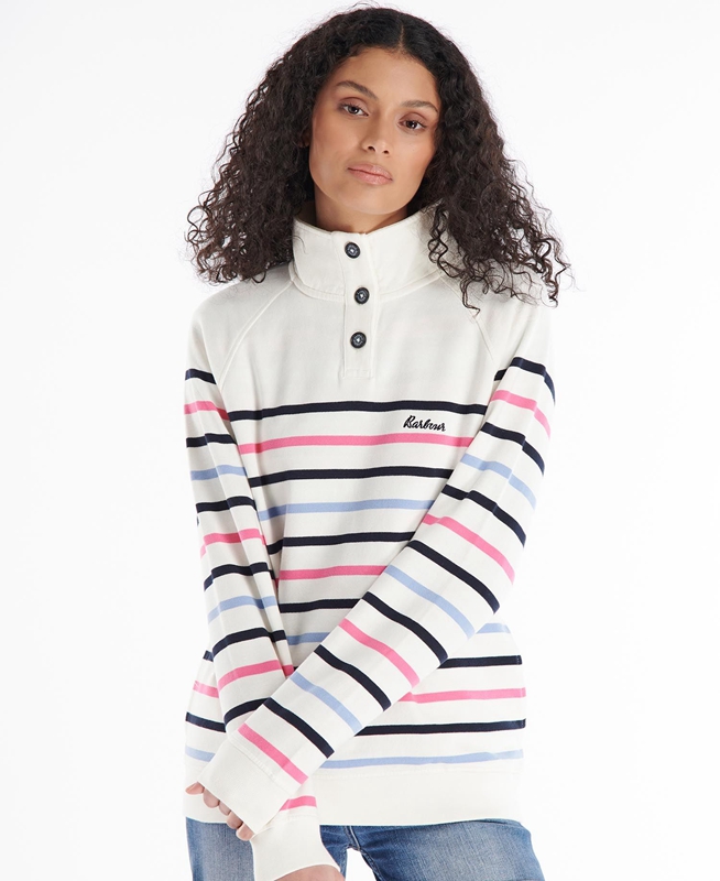 Women's Barbour Spurrey Sweatshirts White | BWSHKL-630