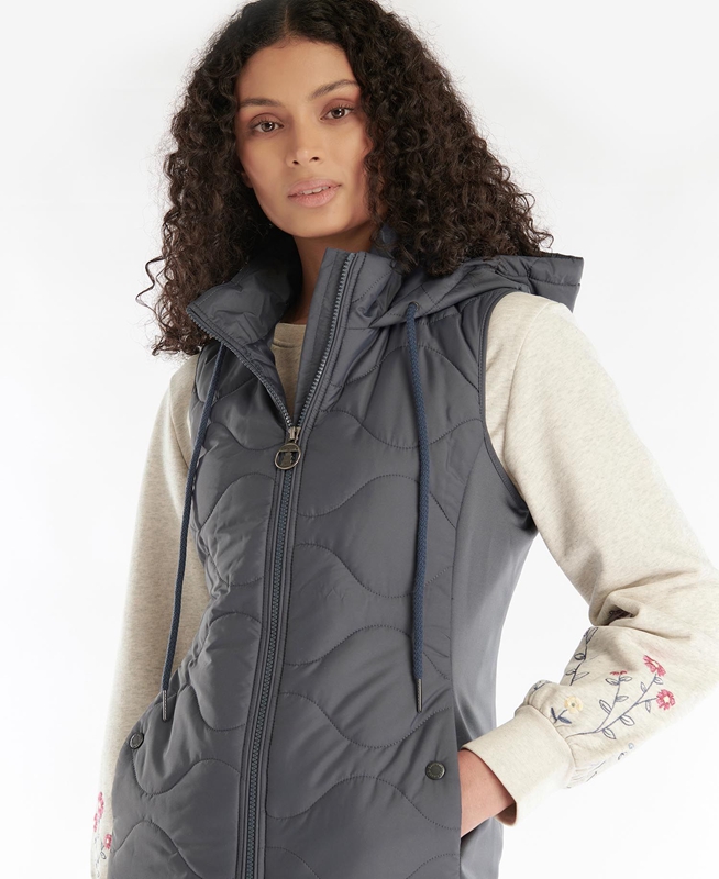 Women's Barbour Thrift Quilted Sweatshirts Grey | CQLPRX-702