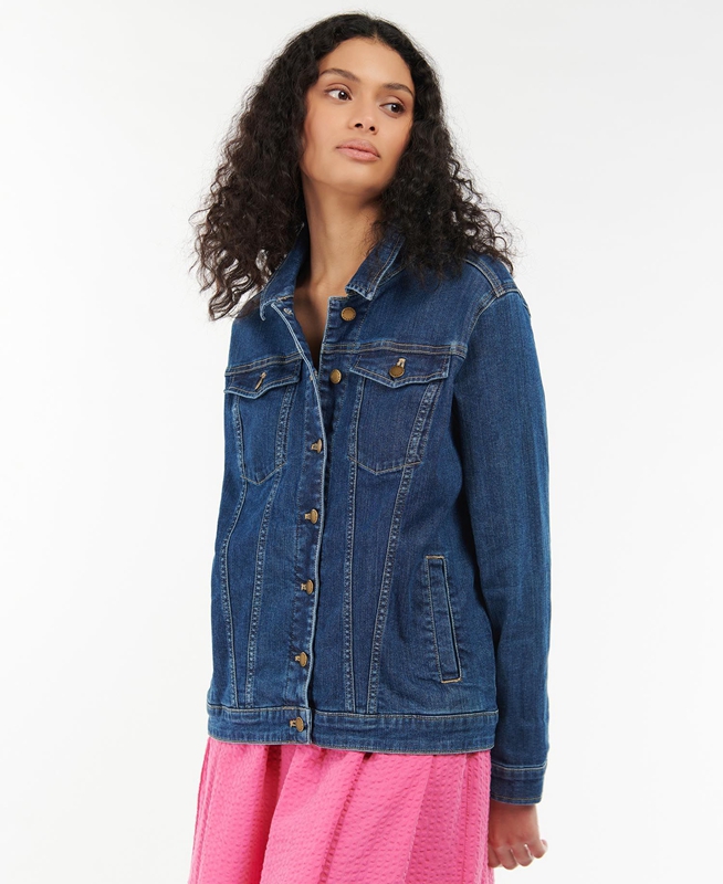 Women's Barbour Willowherb Shirts Blue | KXZBCE-317