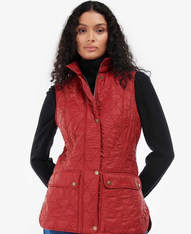 Women's Barbour Wray Vest Red | ZLHRYE-968