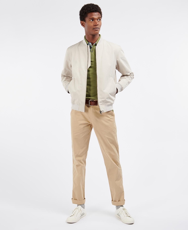 Men's Barbour Ando Casual Jackets Beige | JSGQKM-405