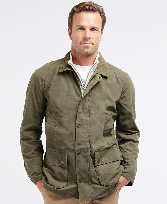 Men\'s Barbour Ashby Casual Jackets Olive | KINEPJ-086