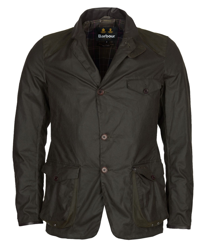 Men's Barbour Beacon Sports Waxed Jackets Olive | ZMKCXO-854