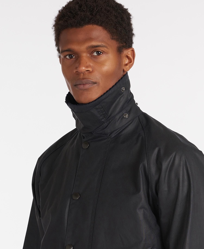 Men's Barbour Beaufort® Waxed Jackets Black | MZPKVJ-037