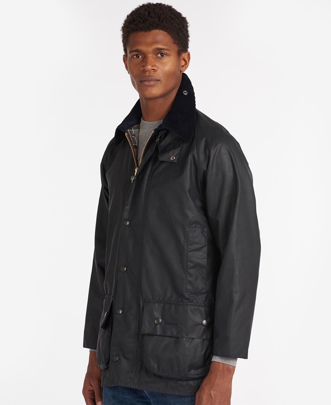 Men\'s Barbour Beaufort® Waxed Jackets Black | MZPKVJ-037