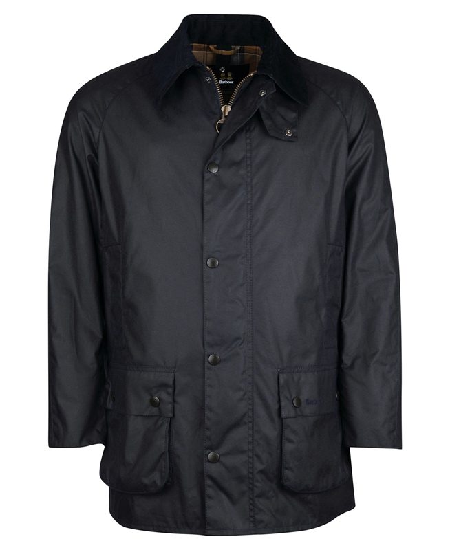 Men's Barbour Beausby Waxed Jackets Navy | ISZLAP-078