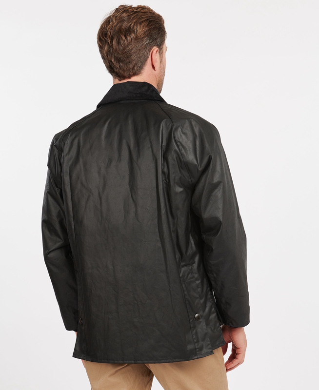 Men's Barbour Bedale® Waxed Jackets Black | CLIRZB-720