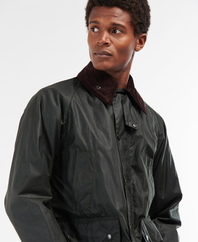 Men's Barbour Bedale® Waxed Jackets Black | SWVKME-780