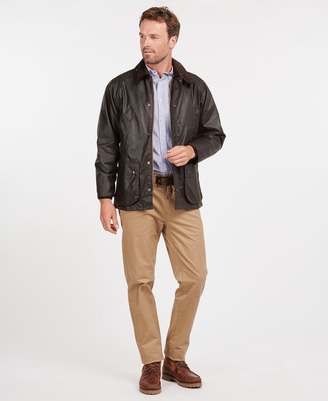 Men's Barbour Bedale® Waxed Jackets Coffee | UKWAZE-087