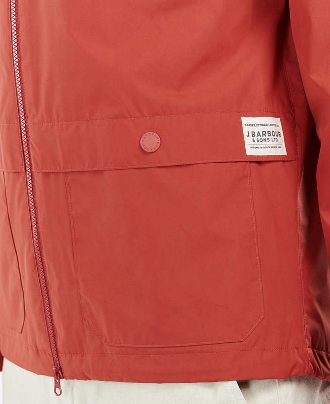 Men's Barbour Begral Showerproof Casual Jackets Red | DWGXTA-809