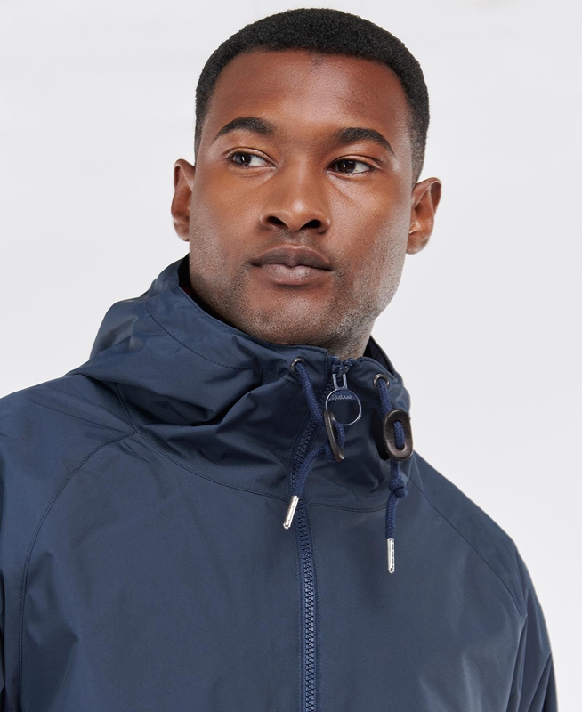 Men's Barbour Begral Showerproof Casual Jackets Navy | KSFJMU-968