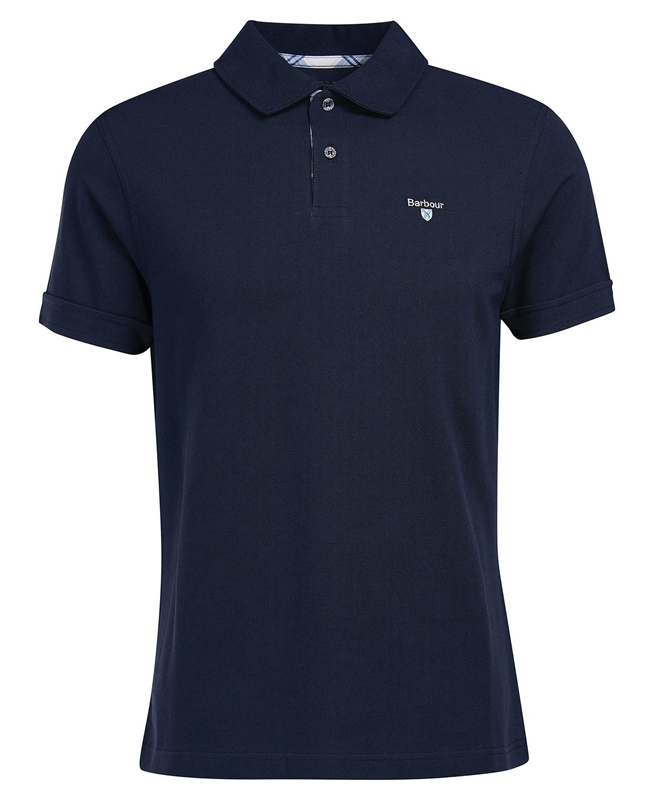 Men's Barbour Birkhill Polo shirts Navy | HKFBEC-905